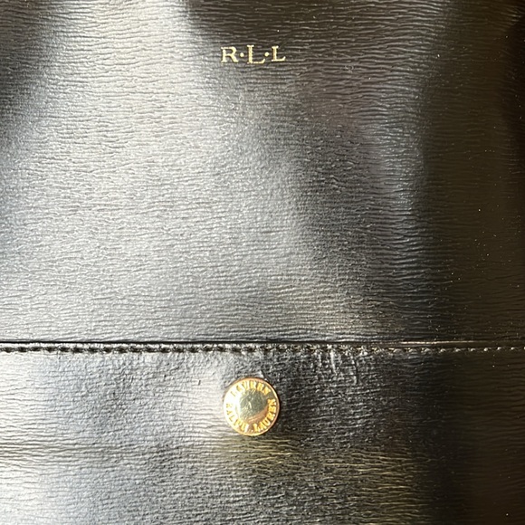 Ralph Lauren, black, leather hobo purse with 2 handles - Picture 2 of 10